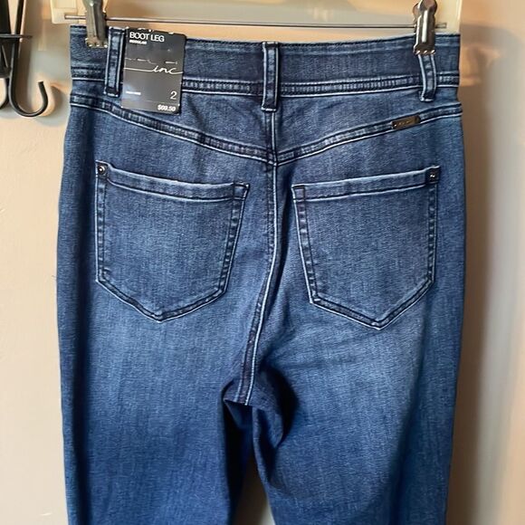 INC High Waist Button Fly Bootleg Jeans - Picture 4 of 9